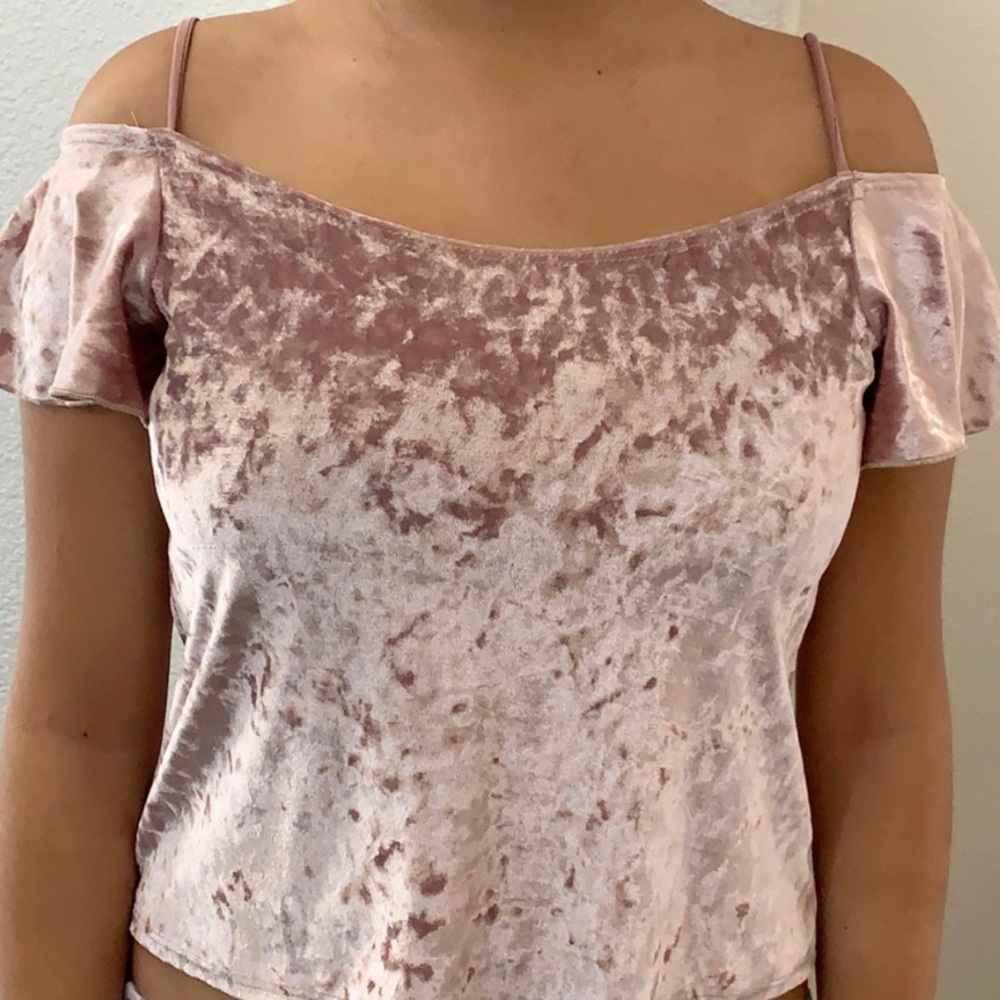 Light pink velvet top